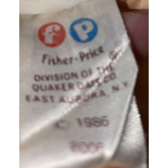 Vintage 1986 Fisher Price 16 inch Puffalump Bear Cub 8006 Peach Romper Plush - Picture 8 of 13